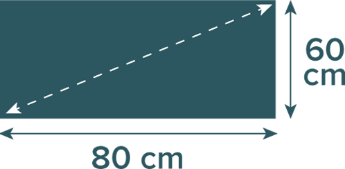 What should the diagonal distance across the table be if the table is square (90 °)?